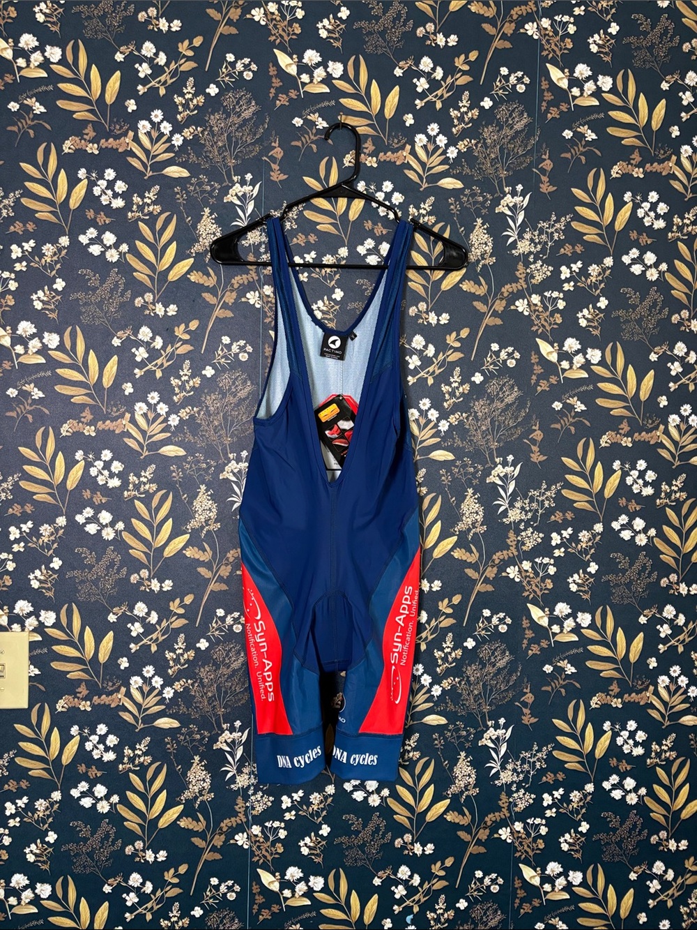 Pactimo Men’s Navy and Red Cycling Bib One-Piece Size M NWT